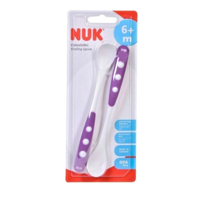 NUK 2 CUILLERES EN SILICONE 6M+