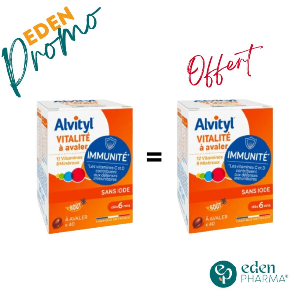ALVITYL VITALITÉ A AVALER 40 COMPRIMES DÈS 6 ANS + 1 GRATUIT