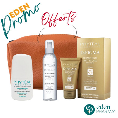 PHYTEAL COFFRET DPIGMA TEINTE BEIGE ROSÉ 02 + DEODORANT + TROUSSE OFFERT
