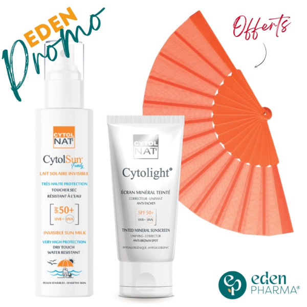 CYTOLNAT CYTOLSUN DUO ANTI TACHE ET PROTECTION CORPS + ÉVENTAIL GRATUIT