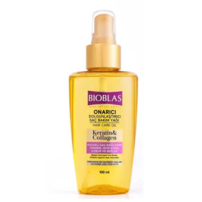 BIOBLAS HUILE DE SOIN CAPILLAIRE KERATIN ET COLLAGEN REPARATRICE 100 ML