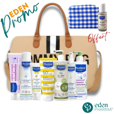 MUSTELA EDENPHARMA MOMMY BAG 7 PRODUITS + TROUSSE ET GEL LAVANT 50ML OFFERTE