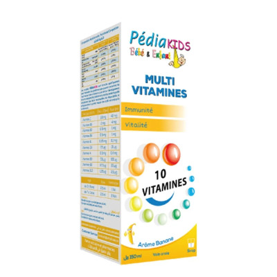 PEDIAKIDS MULTIVITAMINE SIROP AROME BANANE 150 ML