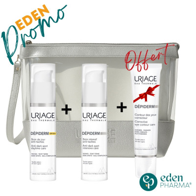 URIAGE DEPIDERM TROUSSE SOIN DE JOUR ET DE NUIT + CONTOUR DES YEUX ET TROUSSE GRATUIT
