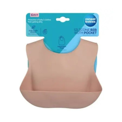 BAVOIR SILICONE AVEC POCHE BEIGE 51/030