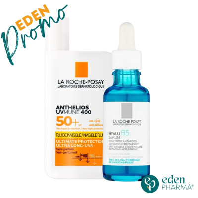 LA ROCHE POSAY SERUM HYALU B5 30ML + ANTHELIOS INVISIBLE 15ML GRATUIT