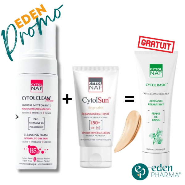 PACK CYTOLCLEAN MOUSSE+CYTOLSUN BEIGE SABLE+CYTOLBASIC 50ML OFFERT