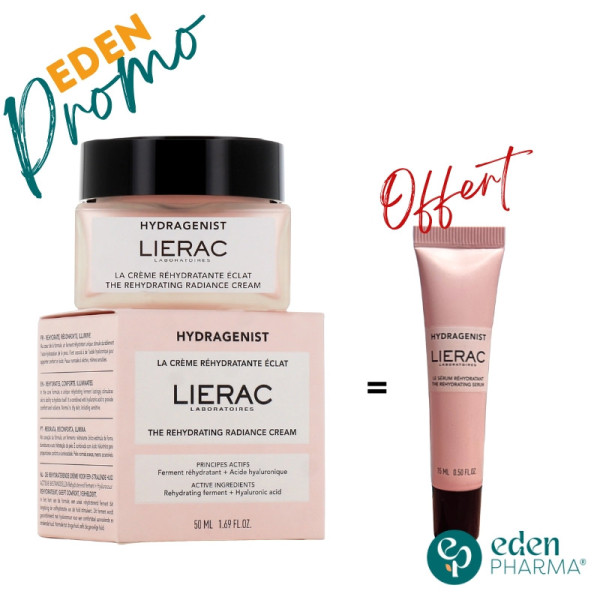 LIERAC HYDRAGENIST LA CREME REHYDRATANTE ECLAT 50ML + SERUM REHYDRATANT 15ML OFFERT