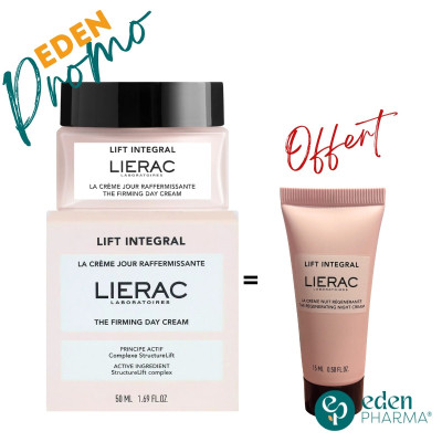 LIERAC LIFT INTEGRAL LA CREME JOUR RAFFERMISSANTE 50ML+CREME NUIT 15ML OFFERT
