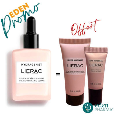 LIERAC HYDRAGENIST SERUM HYDRATANT 30ML+GEL-CREME ECLAT 15ML+SOIN LIFT REGARD 5ML OFFERT