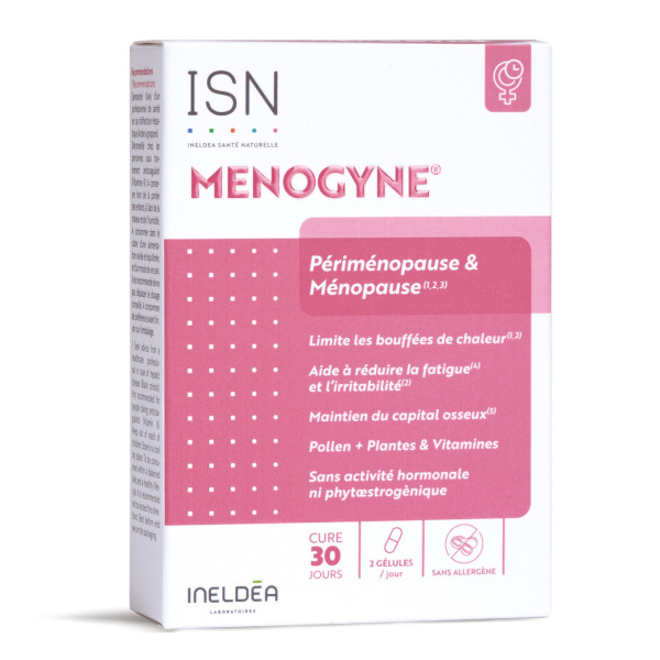 ISN MENOGYNE® PRÉ-MÉNOPAUSE ET MÉNOPAUSE 60 GÉLULES VÉGÉTALES