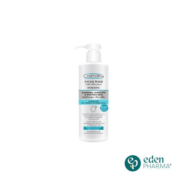 COSMALINE GEL NETTOYANT VISAGE HYDRATANT POUR PEAUX NORMALES A SECHES 250ML