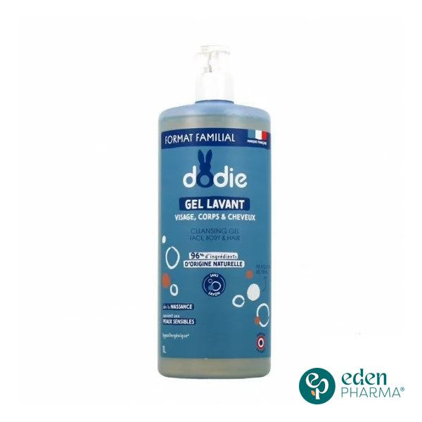 DODIE Gel Lavant 3 en 1 Visage, Corps et Cheveux 1L