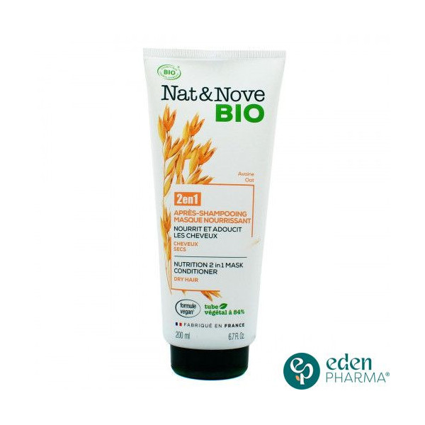 Nat&Nove Bio 2en1 Après-Shampoing Masque Nourrissant Avoine 200 ml