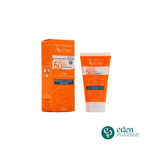 AVENE FLUIDE ULTRA LEGER SPF50+ PEAUX SENSIBLES NORMALES A MIXTES 50ML