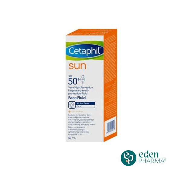 CETAPHIL SUN FACE FLUID TEINTE LIGHT MEDIUM SPF50+ 50ML