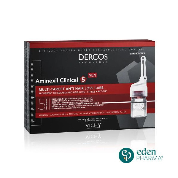 VICHY DERCOS AMINEXIL CLINICAL 5 HOMME 21 AMPOULES