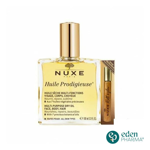 NUXE COFFRET HUILE PROD 100ML+ROLL ON 8ML