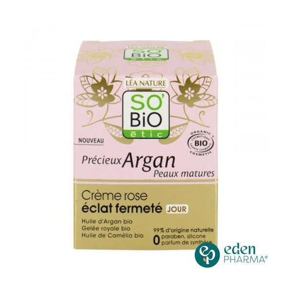 SO BIO PRECIEUX ARGAN PEAUX MATURES CREME ROSE ECLAT FERMETE JOUR 50ML