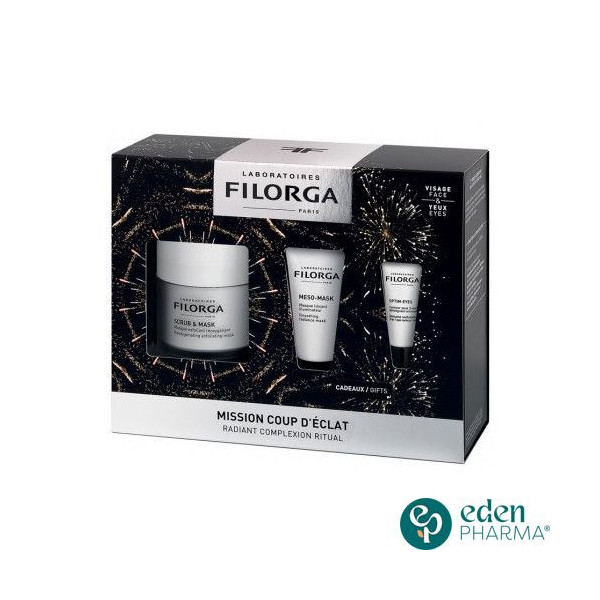 COFFRET FILORGA MISSION COUP D'ECLAT SCRUB ET MASK MASQUE EXFOLIANT REOXYGENANT 55ML