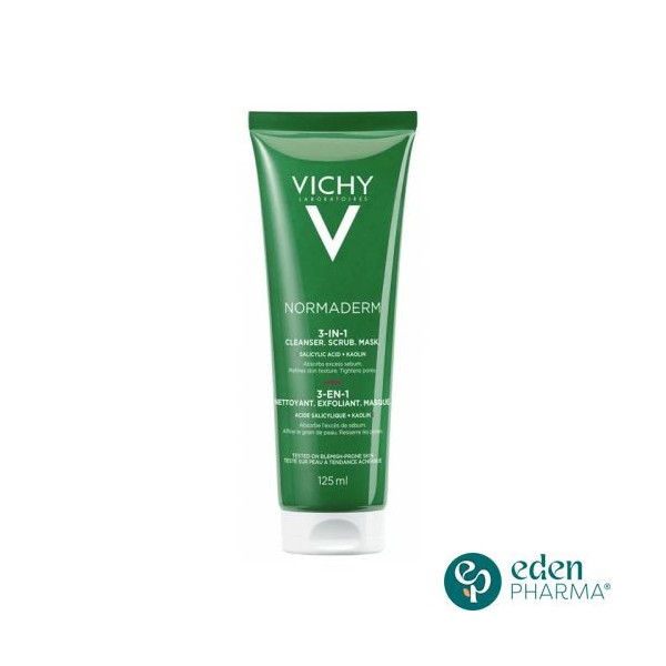 VICHY NORMADERM TRI-ACTIV 3 EN 1, 125ML