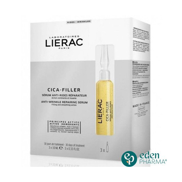 LIERAC CICA-FILLER SERUM ANTI-RIDES REPARATEUR 3 AMPOULES *10ML