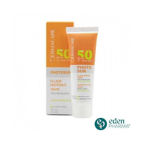 DERMACARE PHOTOSUN 02 FLUIDE MATIFIANTE TEINTE BEIGE NATUREL SPF 50+ 50ML