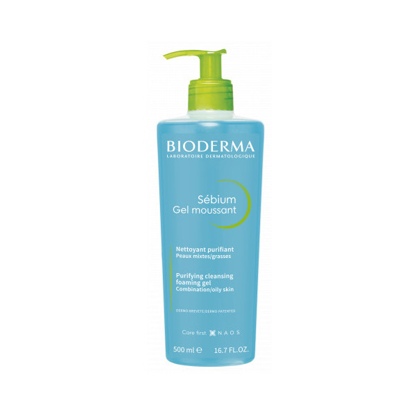 BIODERMA SEBIUM GEL MOUSSANT PURIFIANT POMPE 500ML