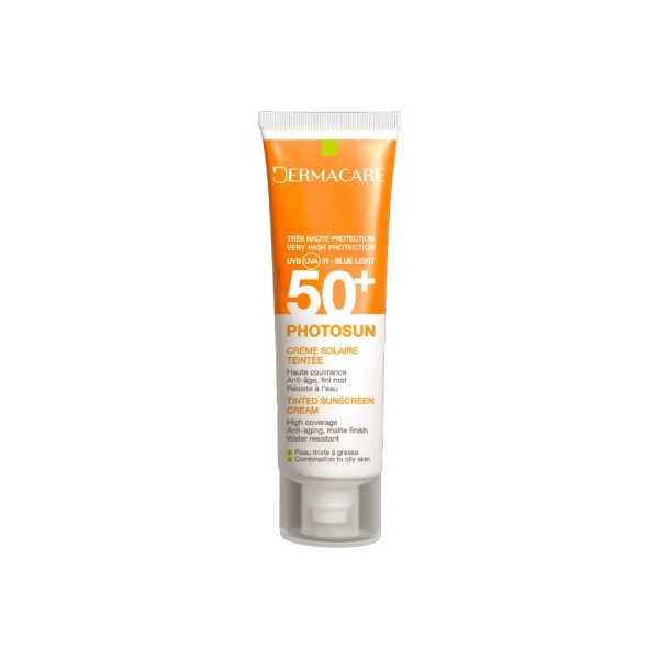 DERMACARE PHOTOSUN 01 CREME SOLAIRE TEINTE PEAUX MIXTES A GRASSES SPF 50+ 50ML