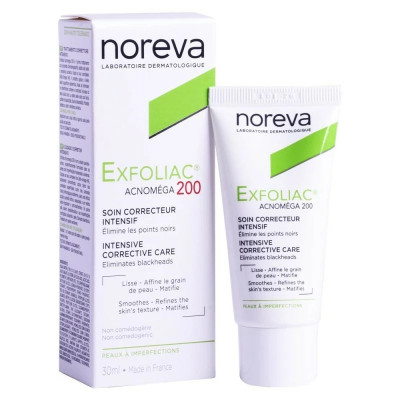 NOREVA-EXFOLIAC-ACNOMEGA-200-KERATOREGULATEUR-MATIFIANT-30ML