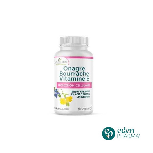 3 CHENES ONAGRE BOURRACHE VITAMINE E, 150 CAPSULES