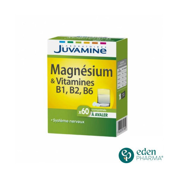 JUVAMINE MAGNESIUM   VITAMINES B1 B2 B6 60 COMPRIMES