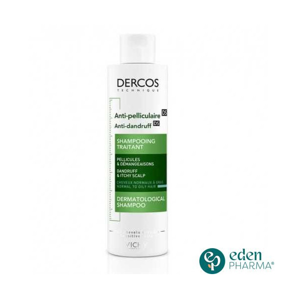 Vichy Dercos Shampoing Traitant Anti-Pelliculaire Cheveux Normaux à Gras 200 ml