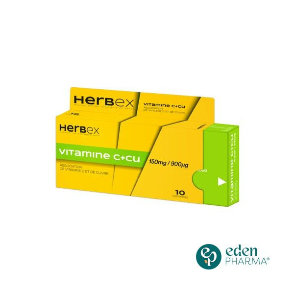 HERBEX VITAMINE C+CU 150MG/90UG 10 COMPRIMES