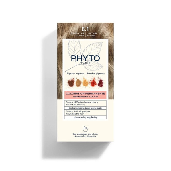 PHYTO COLORATION PERMANENTE 8.1 BLOND CLAIR CENDRE