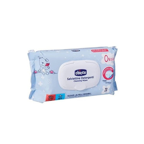 CHICCO LINGETTES NETTOYANTES PEAUX SENSIBLES 72 PIECES