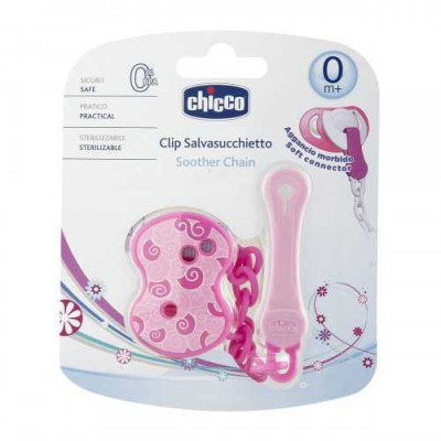 CHICCO-ATTACHE-SUCETTE-CHAINE-ROSE