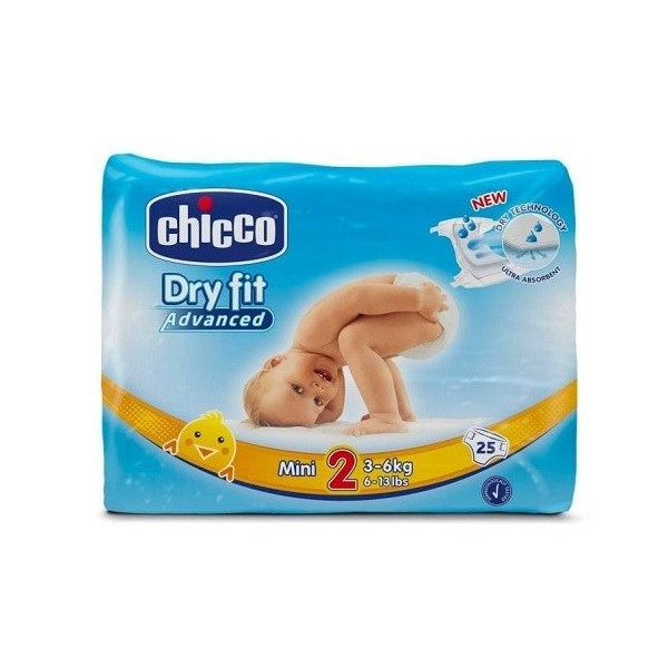 CHICCO DRY FIT COUCHE MINI 3-6KG 25 PIECES