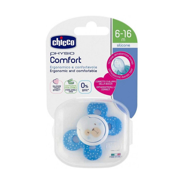 CHICCO SUCETTE PHYSIO COMFORT EN SILICONE 6-16 MOIS