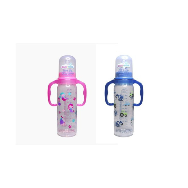 BABY NOVA BIBERON EN PLASTIC AVEC ANSES 250ML