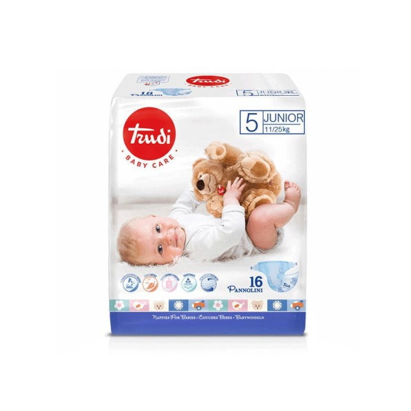 TRUDI BABY COUCHE JUNIOR 11/25KG TAILLE 5 BOITE 16