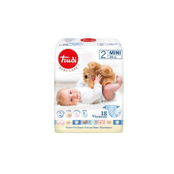 TRUDI BABY COUCHE MINI 3/6 KG TAILLE 2 BOITE DE 18