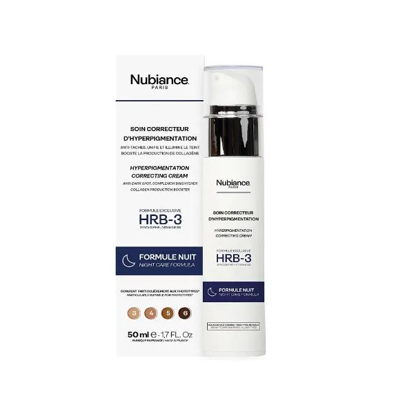 NUBIANCE CREME SOIN CORRECTEUR D'HYPERPIGMENTATION HRB-3 FORMULE NUIT, 50ML