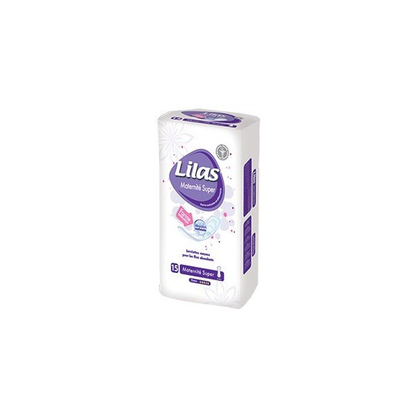 LILAS SERVIETTES MATERNITE SUPER PHARMACIE 15 PIECES