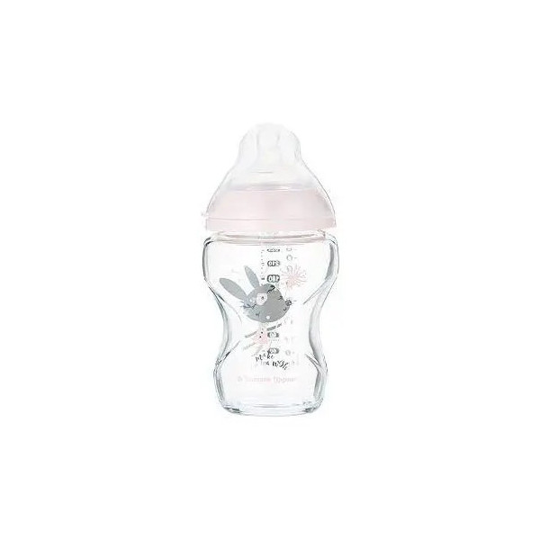 TOMMEE TIPPEE CLOSER TO NATURE BIBERON ROSE EN VERRE 0M+ 250ML