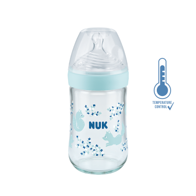 NUK BIBERON NATURE SENS EN VERRE 240ML BLEU