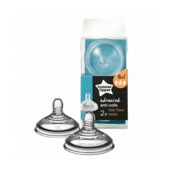 TOMMEE TIPPEE ADVANCED ANTI-COLIQUE 2 TETINES DEBIT RAPIDE 6M+