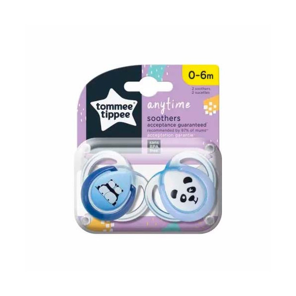 TOMMEE TIPPEE ANYTIME 2 SUCETTES ORTHODONTIC 0-6M