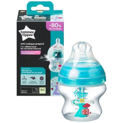 TOMMEE-TIPPEE-BIBERON-ADVANCED-ANTI-COLIQUE-ELEPHANT-TURQUOISE-0M+-150ML