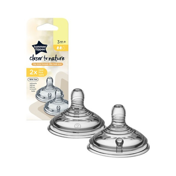 TOMMEE TIPPEE CLOSER TO NATURE 2 TETINES DEBIT MOYEN 3M+